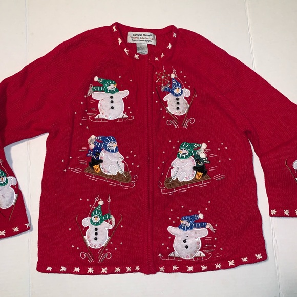 Carly St. Clair Other - Carly St. Claire Snowman Zip-Up Christmas Sweater